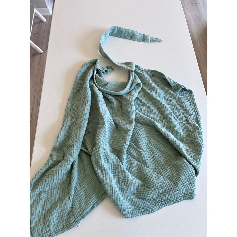 Blissful Diary Sage Green Muslin Cotton Nursing Cover Breastfeeding Apron